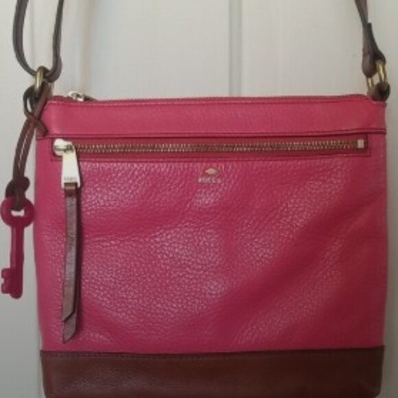 Fossil Leather Crossbody in Brown and Pink EUC BOGO SALE! - Picture 5 of 13